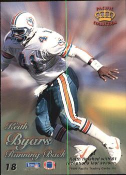 1994 Pacific Prisms #18 Keith Byars Back