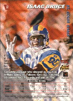1996 Stadium Club - Members Only #61 Isaac Bruce Back