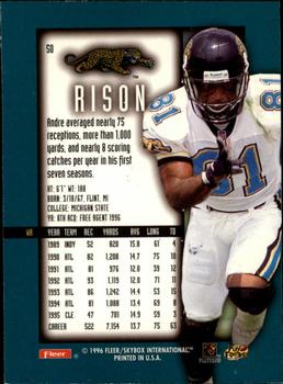 1996 Ultra Sensations - Blue #50 Andre Rison Back