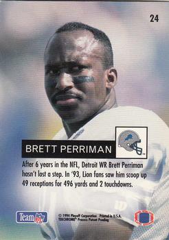 1994 Playoff #24 Brett Perriman Back