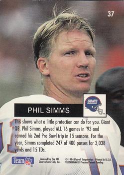 1994 Playoff #37 Phil Simms Back