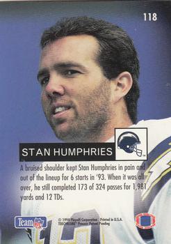 1994 Playoff #118 Stan Humphries Back
