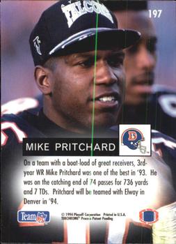1994 Playoff #197 Mike Pritchard Back