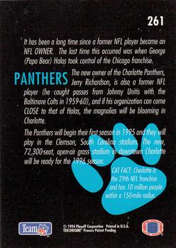 1994 Playoff #261 Carolina Panthers Back