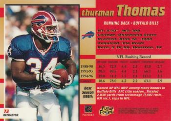 1997 Bowman's Best - Refractors #73 Thurman Thomas Back
