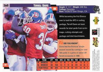 1997 Collector's Choice - Jumbos 3x5 #3 Terrell Davis Back