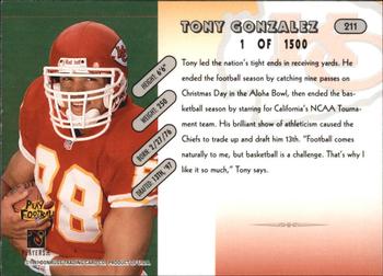 1997 Donruss - Press Proofs Silver #211 Tony Gonzalez Back
