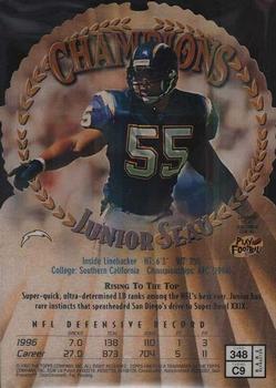 1997 Finest - Embossed Refractors #348 Junior Seau Back