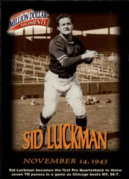 1997 Fleer - Million Dollar Moments Game Cards #3 Sid Luckman Front