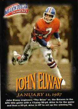 1997 Fleer - Million Dollar Moments Game Cards #8 John Elway Front