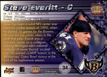 1997 Pacific Crown Collection - Copper #34 Steve Everitt Back