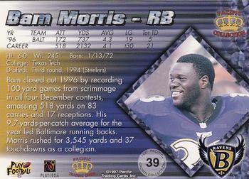 1997 Pacific Crown Collection - Copper #39 Bam Morris Back
