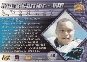 1997 Pacific Crown Collection - Copper #58 Mark Carrier WR Back