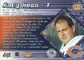 1997 Pacific Crown Collection - Copper #76 Andy Heck Back
