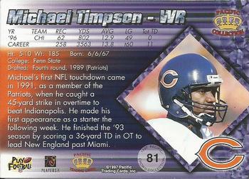 1997 Pacific Crown Collection - Copper #81 Michael Timpson Back