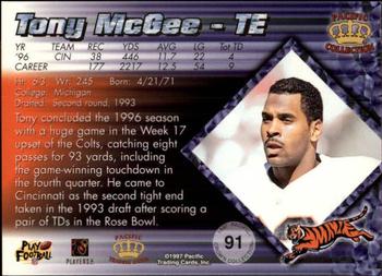 1997 Pacific Crown Collection - Copper #91 Tony McGee Back