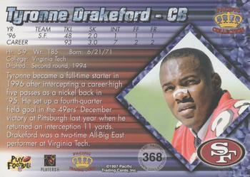 1997 Pacific Crown Collection - Copper #368 Tyronne Drakeford Back