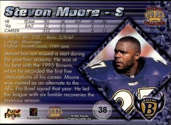 1997 Pacific Crown Collection - Platinum Blue #38 Stevon Moore Back