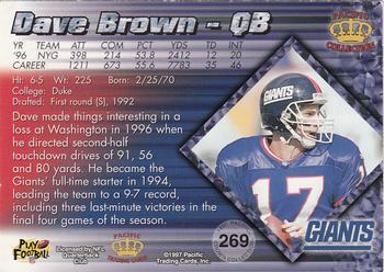 1997 Pacific Crown Collection - Platinum Blue #269 Dave Brown Back