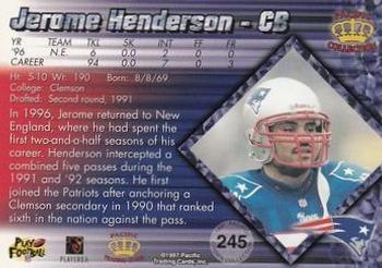 1997 Pacific Crown Collection - Silver #245 Jerome Henderson Back