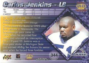 1997 Pacific Crown Collection - Silver #344 Carlos Jenkins Back