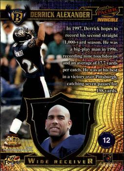 1997 Pacific Invincible - Copper #12 Derrick Alexander WR Back