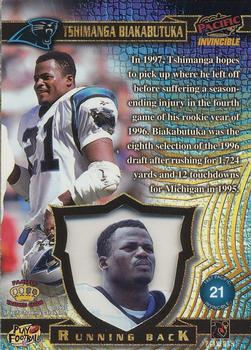 1997 Pacific Invincible - Copper #21 Tim Biakabutuka Back