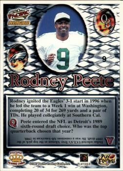 1997 Pacific Invincible - Smash-Mouth #9 Rodney Peete Back