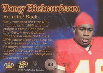 1997 Pacific Philadelphia - Copper #93 Tony Richardson Back