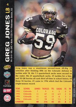 1997 Score Board NFL Rookies #4 Greg Jones Back