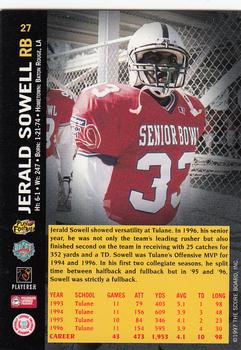 1997 Score Board NFL Rookies #27 Jerald Sowell Back