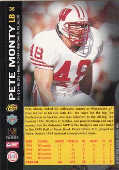 1997 Score Board NFL Rookies #36 Pete Monty Back