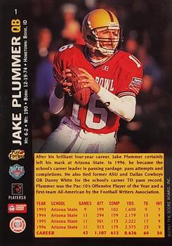 1997 Score Board NFL Rookies - Dean's List #1 Jake Plummer Back