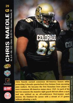 1997 Score Board NFL Rookies - Dean's List #29 Chris Naeole Back