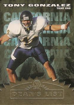 1997 Score Board NFL Rookies - Dean's List #93 Tony Gonzalez Front
