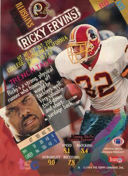 1994 Stadium Club #493 Ricky Ervins Back