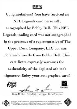 1997 Upper Deck Legends - Autographs #AL-82 Bobby Bell Back