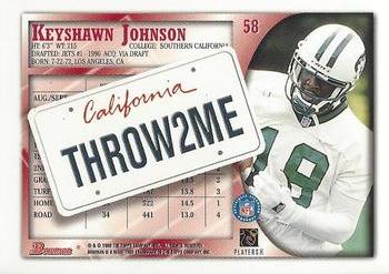1998 Bowman - Interstate #58 Keyshawn Johnson Back