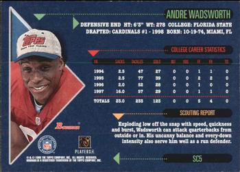 1998 Bowman - Scout's Choice #SC5 Andre Wadsworth Back
