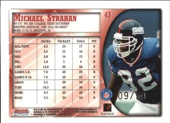 1998 Bowman Chrome - Golden Anniversary #43 Michael Strahan Back