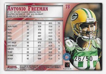 1998 Bowman Chrome - Golden Anniversary #78 Antonio Freeman Back