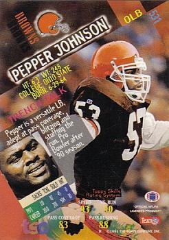 1994 Stadium Club - First Day Issue #531 Pepper Johnson Back