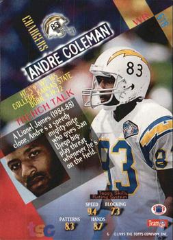 1994 Stadium Club - First Day Issue #618 Andre Coleman Back