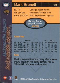 1998 Collector's Edge First Place - 50-Point #39 Mark Brunell Back