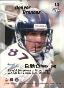 1998 Collector's Edge First Place - Triple Threat #12 Ed McCaffrey Back
