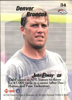 1998 Collector's Edge First Place - Triple Threat #34 John Elway Back