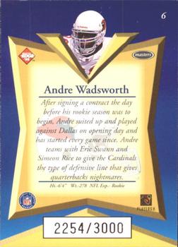 1998 Collector's Edge Masters - 50-Point #6 Andre Wadsworth Back