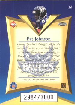 1998 Collector's Edge Masters - 50-Point #16 Pat Johnson Back