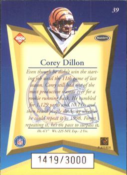 1998 Collector's Edge Masters - 50-Point #39 Corey Dillon Back
