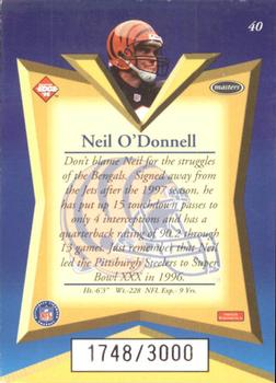 1998 Collector's Edge Masters - 50-Point #40 Neil O'Donnell Back